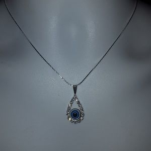 New Greek Evil Eye Silver  CZ Neck…